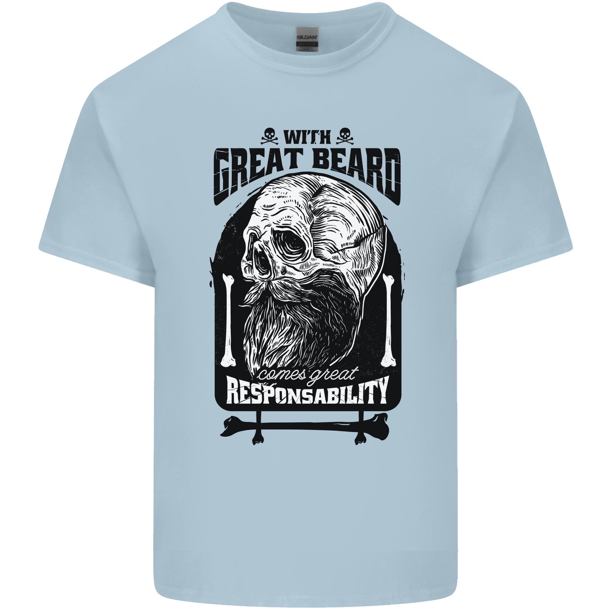 Great Beard Comes Great Responsibility Skull Unisexs Light Cotton TShirt S