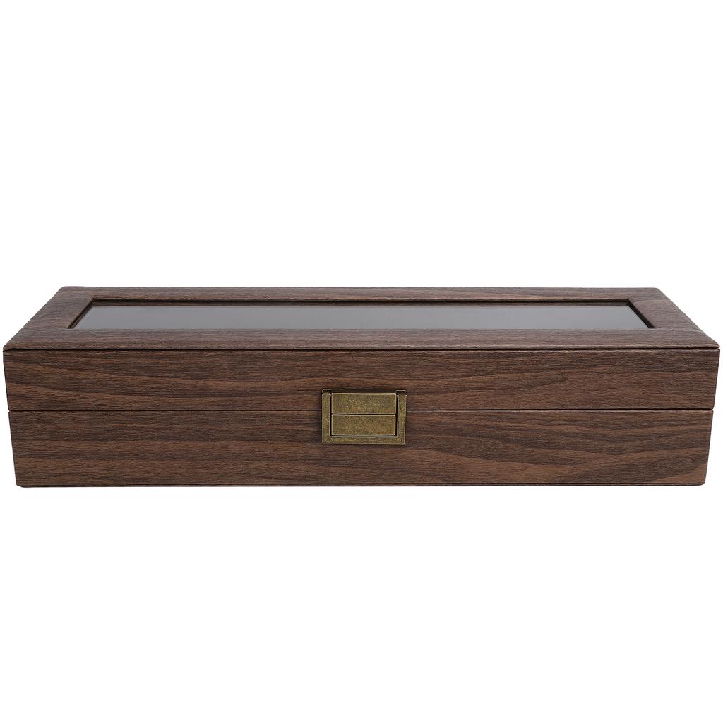 6 Grids Watch Display Box Portable Wooden Watch Storage Box Holder Jewelry Gift Case