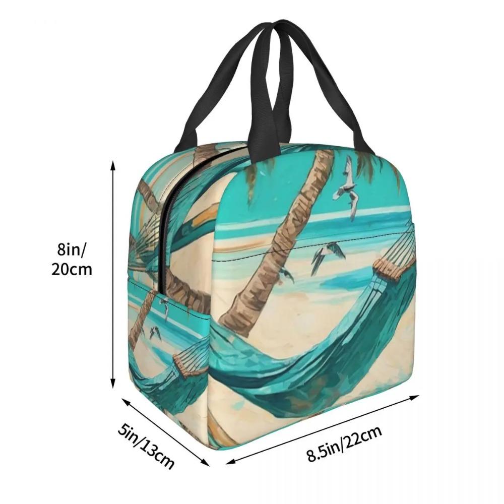 Beach Hammock Pattern Insulated Lunch Bag for Women Children Leakproof Food Boxes Thermal Lunch Box Tote