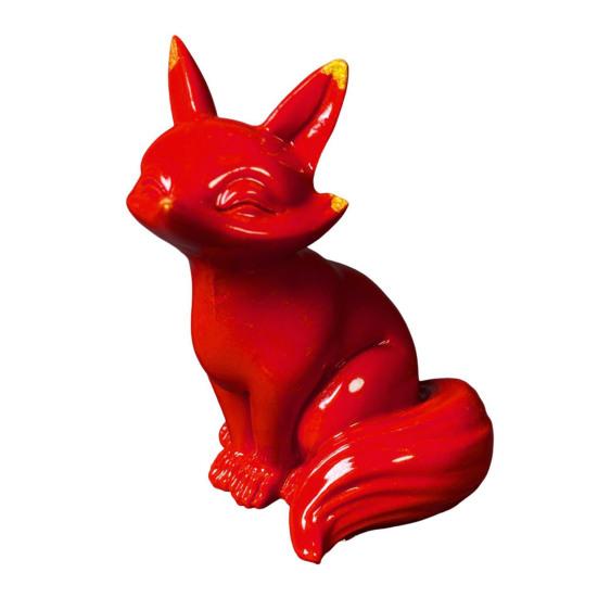 Cinnabar Fox Ornament Red Fox Figurine Miniature Fox Statue Sculpture Car Dashboard Home Office Feng Shui Decoration