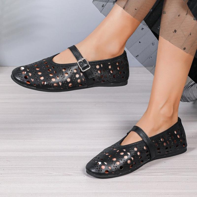 Large size mesh casual fashion flat sandals women's summer new TEUM breathable casual single shoes women