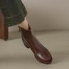Krazing Pot Cow Skin Winter Round Toe Chunky Heels Motorcycle Boots Size 43 Zipper Women Platform Ankle Boots
