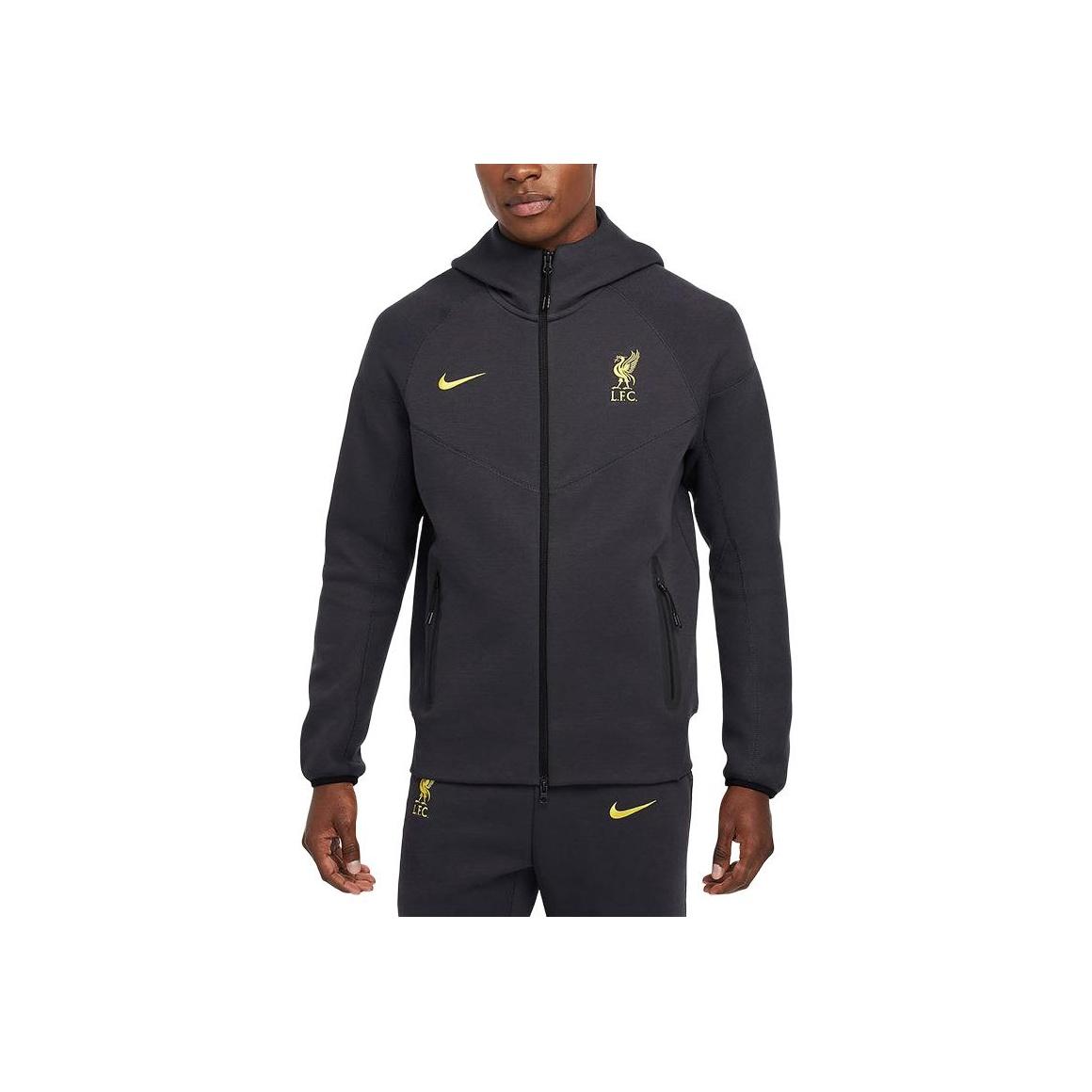 

Nike Ветровка Liverpool Technology Третья Гостевая Логотип Вышитый Капюшон Молния Футбольная Куртка Мужская Куртки Темно-Дымчато-Серая Хромово-Желтая HV1941-070 S