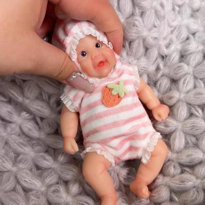 Lovely15cm Solid Silicone Rebirth Doll Vivienne Stretchable Soft Skin Newborn Doll Vivid Facial Expression Simulation Baby Dolls for Kids Xmas Present