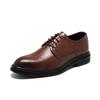 Men's leather shoes men's autumn and winter business dress soft leather soft sole pointed wedding groom lace-up suit shoes high-end
