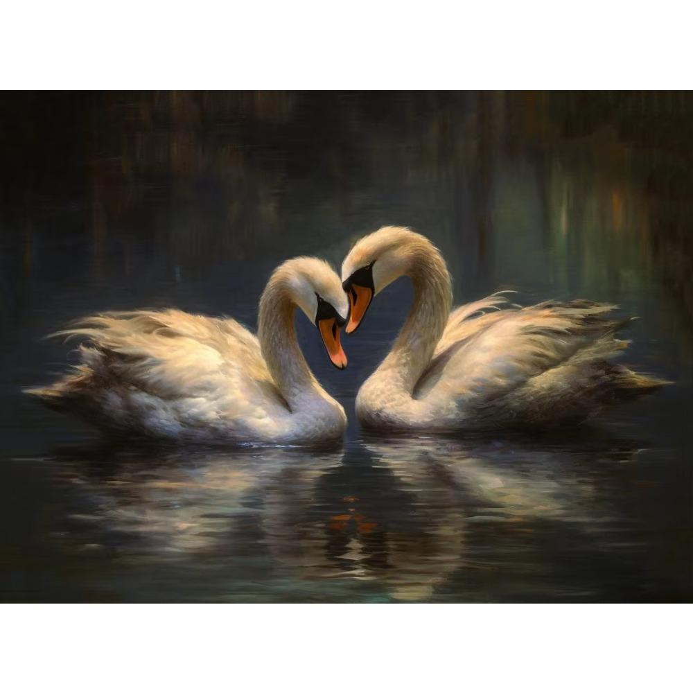 Canvas Dark Forest Wildlife Fox Lion Black Swan Retro Posters Prints Wall Art Picture Living Room Home Decor Wall Decor