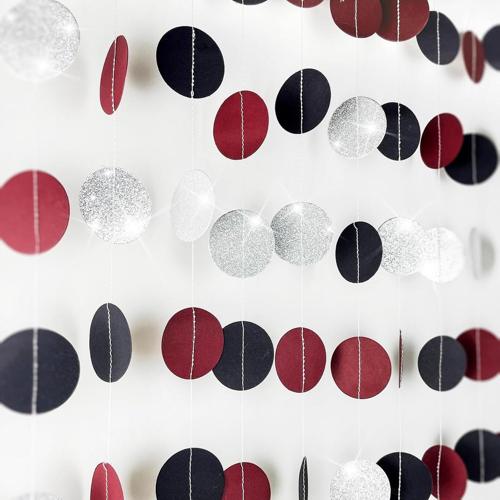 Graduation Decorations Maroon Black 2025/Maroon Burgundy Birthday Party Decorations Bridal Shower Wedding/Burgundy Black Graduation Party/Burgundy