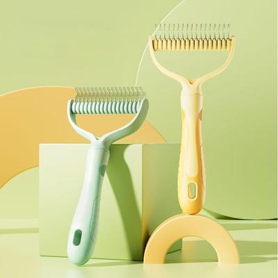 Professional Pet Deshedding Brush 2 Sided Dematting Dog Comb Cat Brush Rake Puppy Grooming Tools Undercoat Shedding Flying Hair