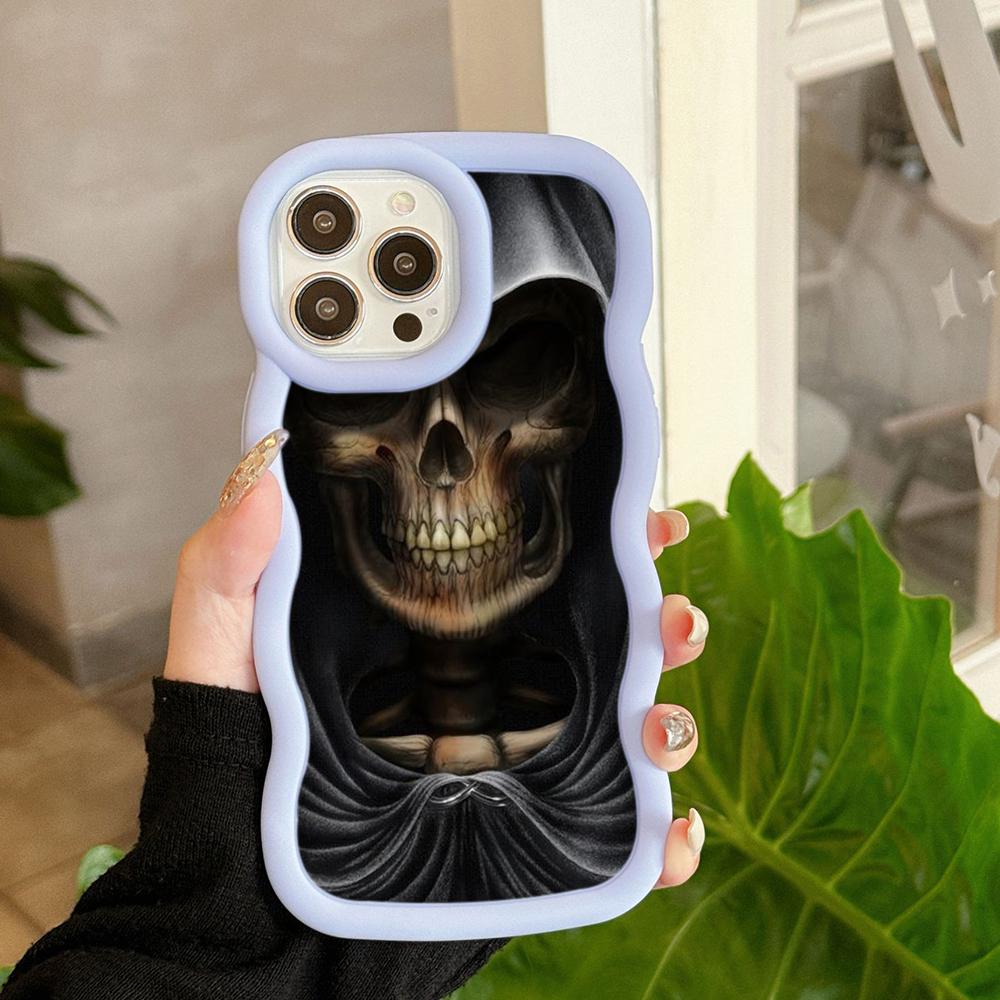 LZ13 Death Prayer Grim Reaper Skull Wave Silicone Phone Cases for Samsung A15 S23 FE S24 Ultra A34 A54 A14 Motorola G32 OnePlus Soft Cover