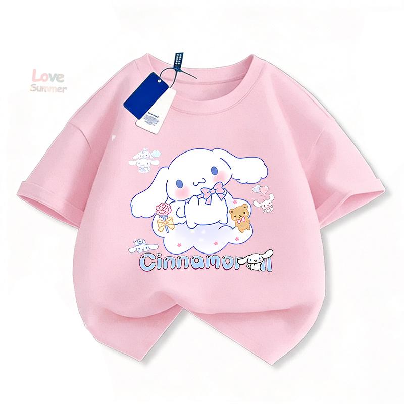 Sanrio Summer Baby Girls' Clothing Boys' Printed T-Shirt Cartoon Short-Sleeve Top Set