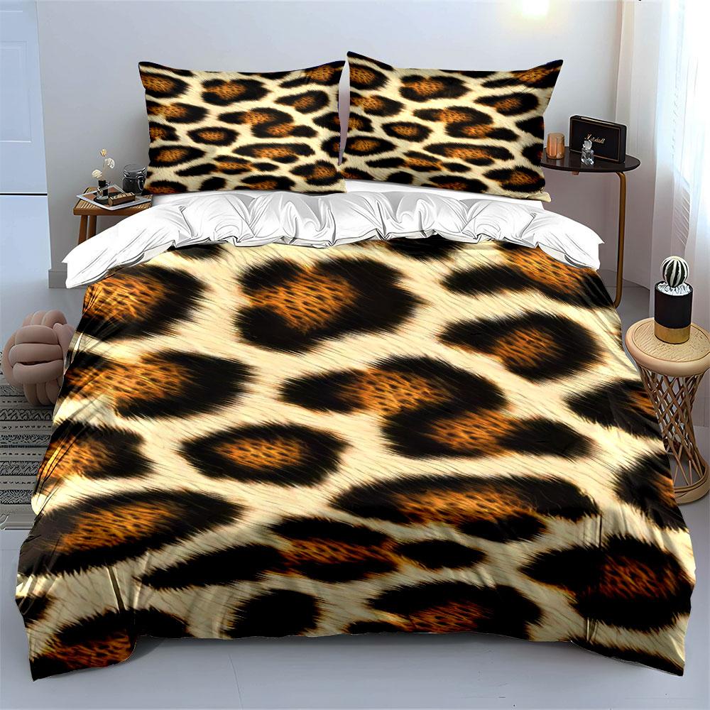 Leopard print spotted pattern. Bedding sets Duvet cover sets Duvet covers Pillowcases(1*Duvet Cover 2*Pillowcases without duvet insert)