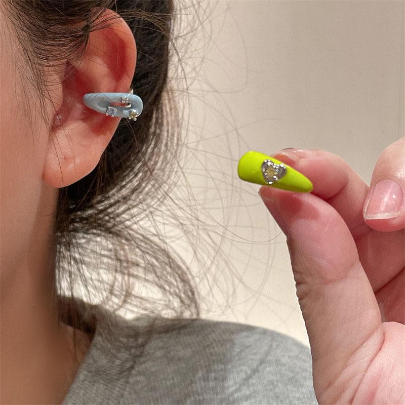 Sweet Colorful Zircon Ear Cuff Ear Clip for Women No Pierced Candy Geometric Earcuff Ear Wrap Earcuff Clip Wedding Jewelry