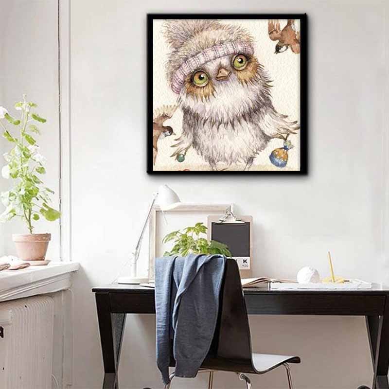 New Arrival 5D DIY Full Circle Diamond Painting "Cute Owl" Embroidery Cross Stitch Home Decor Gift