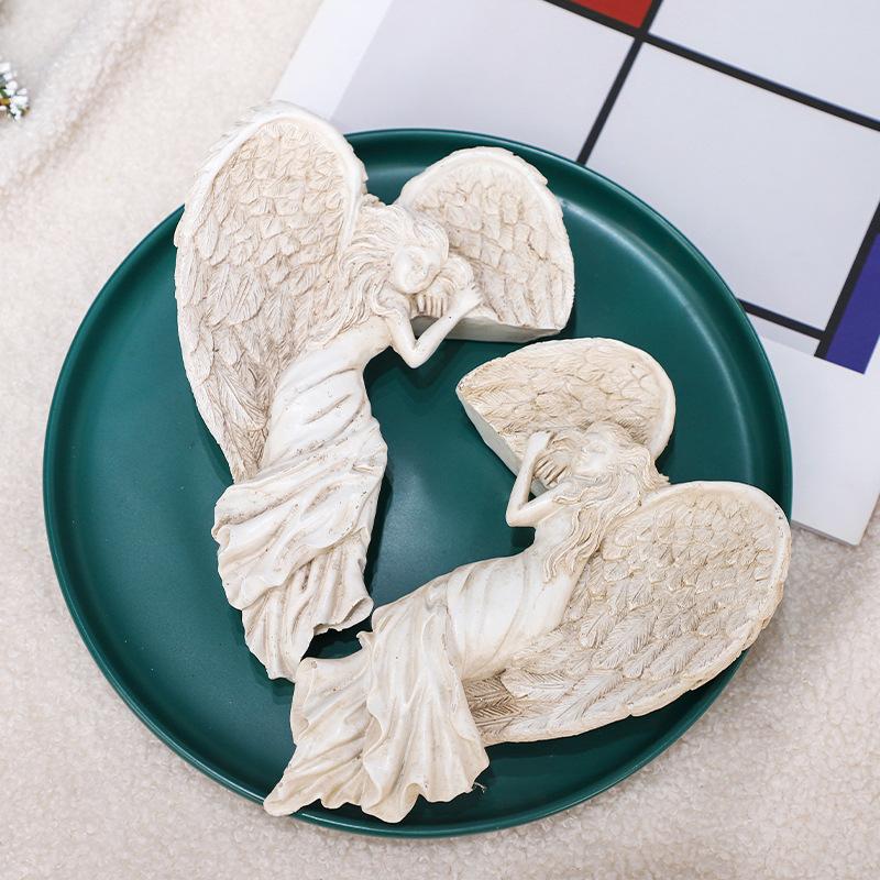Angel Wings Ornament Redemption Angel Wings Door Frame Decoration Home Garden Living Room Resin Sculpture Ornament Gift Crafts