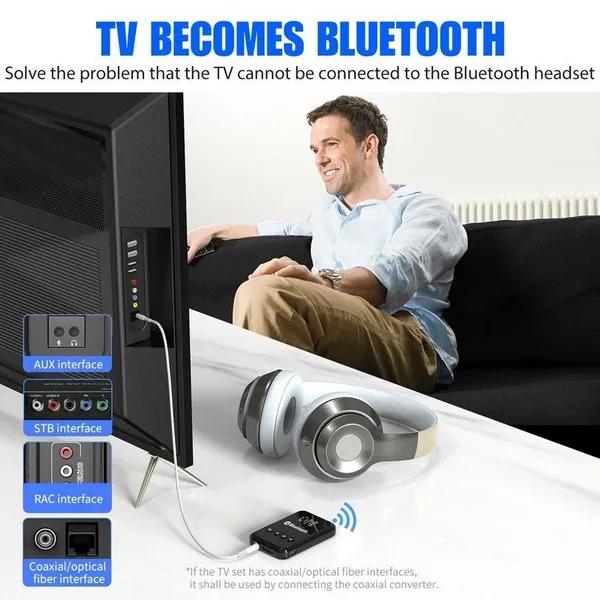 Newest USB Bluetooth 5.0 Transmitter Receiver 4 In 1 Wireless Audio 3.5mm Aux Car Adapter