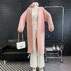 Women's Mink Fleece Cardigan Jacket Autumn and Winter Midi Beaded Knitted Cardigan Loose Casual Over-the-knee Knitted Sweater Coat