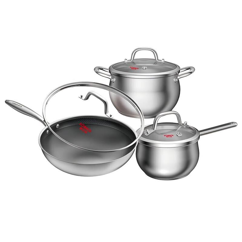 KOBACH Platinum Series Stainless Steel 3-Piece Cookware Set