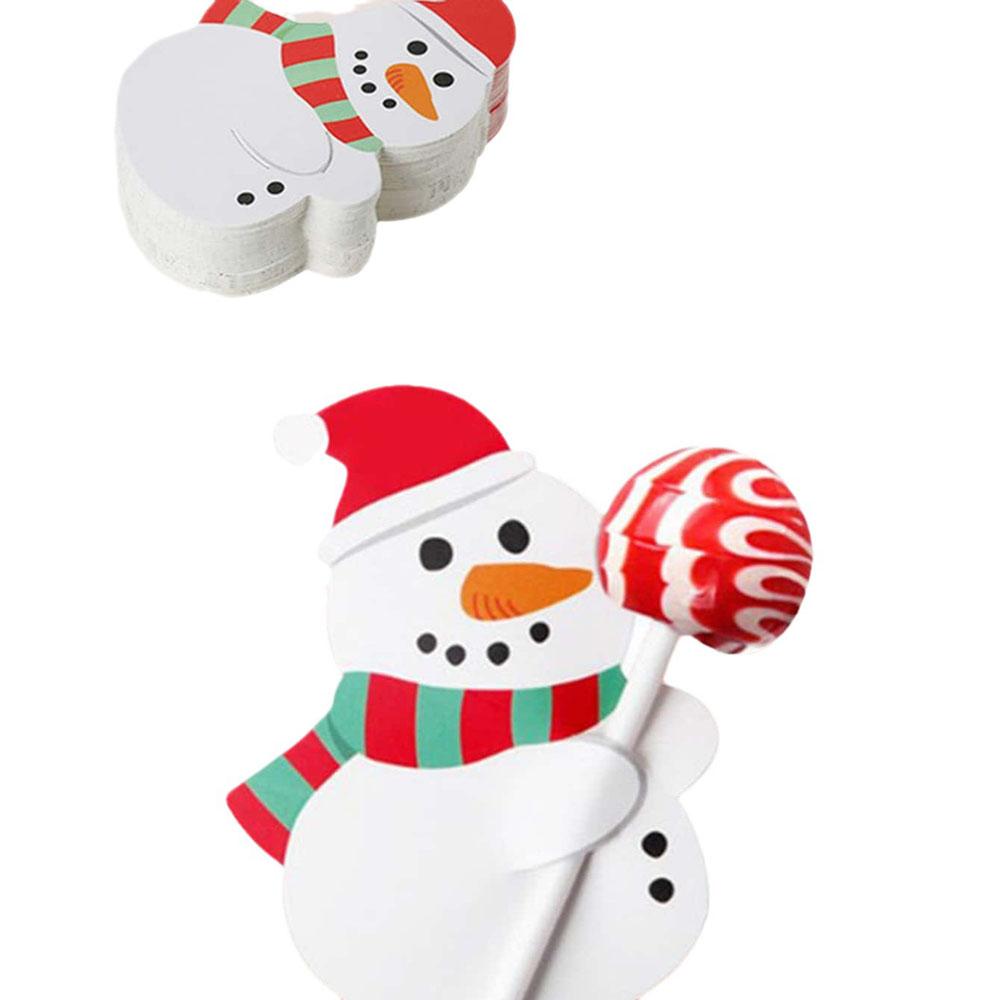 

50Pcs Christmas Lollipop Paper Candy Card Decoration Penguin Santa Claus Birthday Party Gift For Kids Christmas Decoration