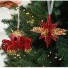 Plastic Christmas Merry Hanging Decoration Red Hanging Sign Christmas Christmas Ornaments Gold Glitter Hanging Text Decoration