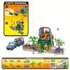 Jurassic Dinosaurs Park Playset Transformer Dino Base Educational Toy with Dinosaur Model Figurines Truck Tree Cage Gift for Boy