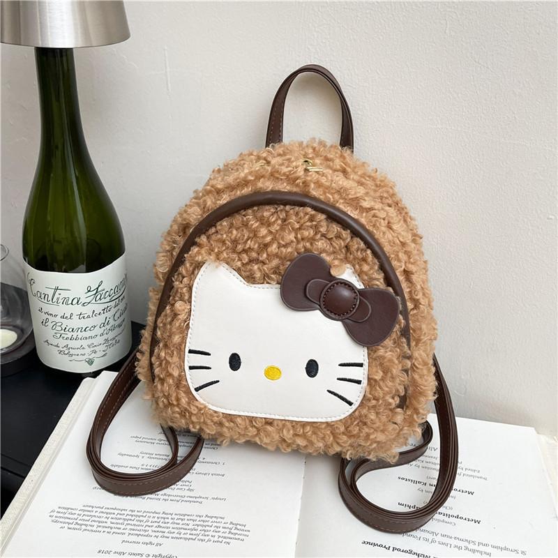 Mochila de Pelúcia Gato Hello Kitty Para Meninas Mochila Casual Fashion
