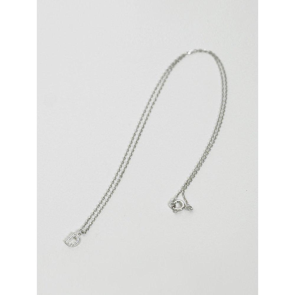 Silver Initial Cubic Necklace