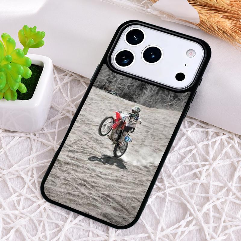 Moto Bike Motocross Soft Shockproof Phone Case for iPhone 17 Air 16e 15 11 12 14 13 Pro Max Cover Coque