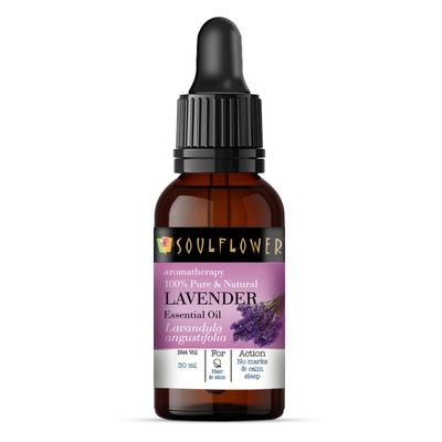 Soulflower Lavendel ätherisches Öl | Hautpflege, Haarausfallkontrolle, Haarwachstum, Entspannter Schlaf | Lavandula Angustifolia | 100% Rein, Bio, Natürlich &