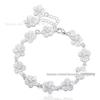 West Lake Beauty Silver Flower Women's Bracelet
