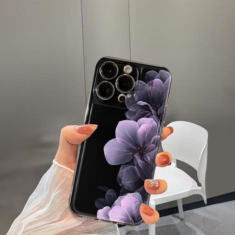 Fortschrittliche Lila Blume Handyhülle Für IPhone 17 16 15 14 13 12 11 Pro Max 16E XR X XS Max 7 8 Plus INS Einfache Weiche Hülle