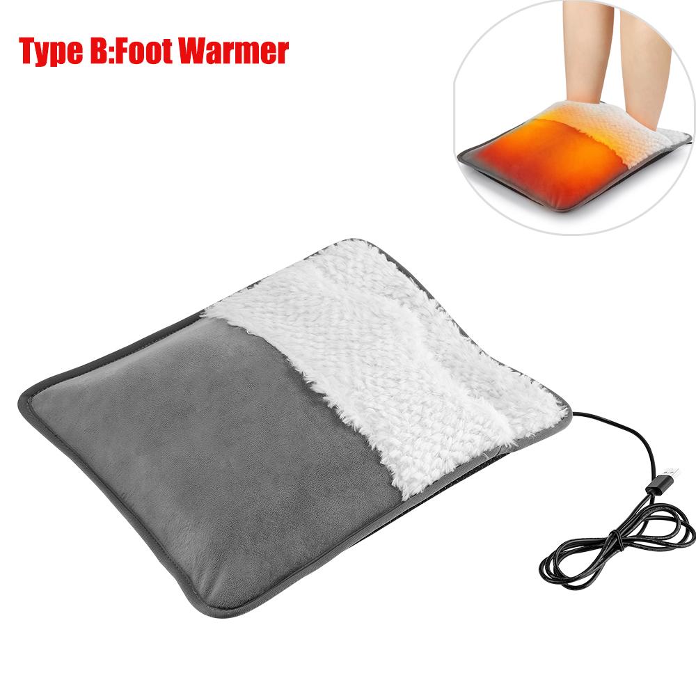 USB Charging Winter Hand Warmer & Foot Warmer Heater Bag Washable Foot Warming Mat Electric Heating Pad For Back Waist Uterus