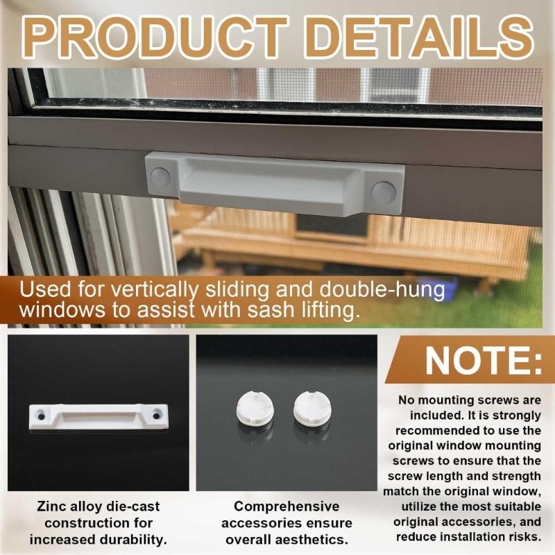 Ergonomic Grip Screen Window Handles for Comfortable Use with Smooth Sliding Action in Various Room