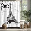 Rideau de douche stylé Tour Eiffel Parisienne Imperméable Polyester Doublure de salle de bain Décoration Artistique pour la Maison Voyage Cadeau