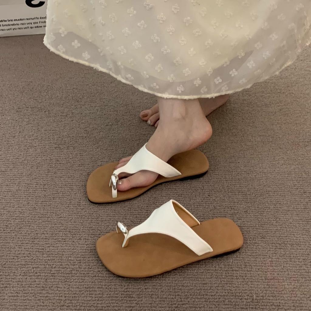 Vintage Vacation Wind Toe Black Sandals Fairy Shoes 2025 Summer with Skirt Evening Wind Roman Cool Slippers