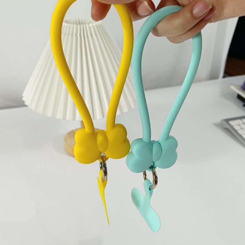 Fashionable Butterfly Design Phone Wrist Strap Soft Silicone Mobile Phone Lanyard For Daily Convenience