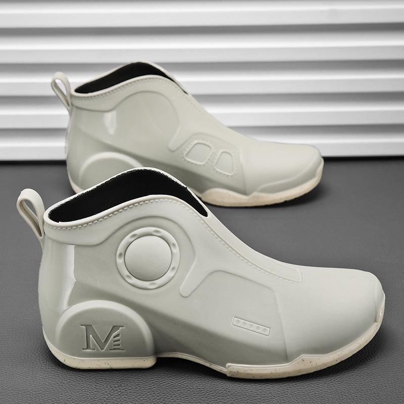 

Чоловічі низькі непромокальні вуличні черевики з нековзною підошвою, модні зносостійкі робочі черевики для кухні, гумові черевики для риболовлі та миття автомобілів 44 сірий колір