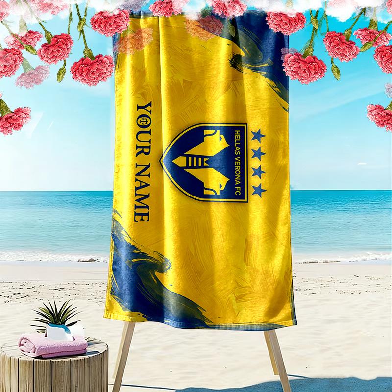 Hellas Verona F.C Print Beach Towel, Large Soft Quick Dry Towel for Beach Camping Swimming