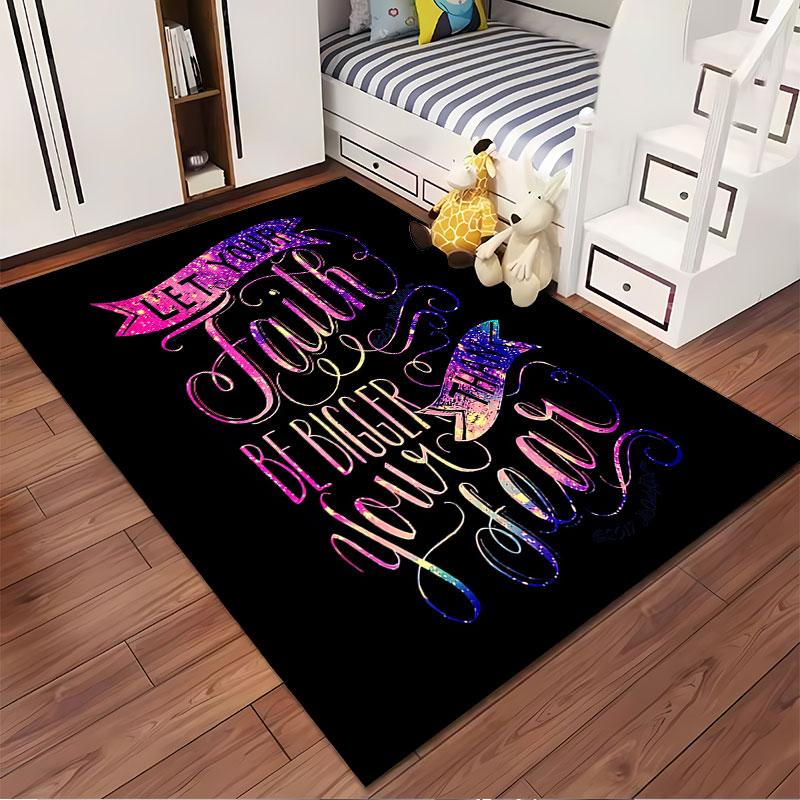 Let Your Faith Galaxy Print Suitable As a Non-slip Mat for the Living Room or Bedroom Sofa