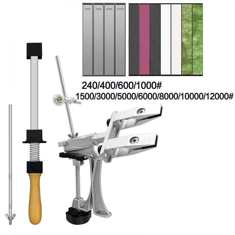 Affilacoltelli Professionale Lega di Alluminio Affilacoltelli ad Angolo Fisso Pietra Diamantata Pietra per Affilare Strumenti da Cucina Macchina Affilatrice Coltelli