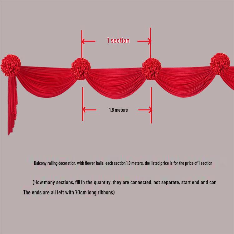 Satin Cloth Red Flower Arrangement for Staircase & Balcony Decor - Fade Resistant