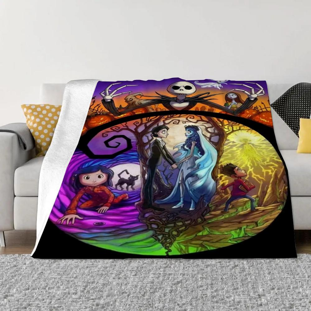 Coraline Fleece Blanket King Size Fluffy Soft Blankets & Throws Bed Throw Home Interior Microfiber Bedding Knitted Plaid Knee &