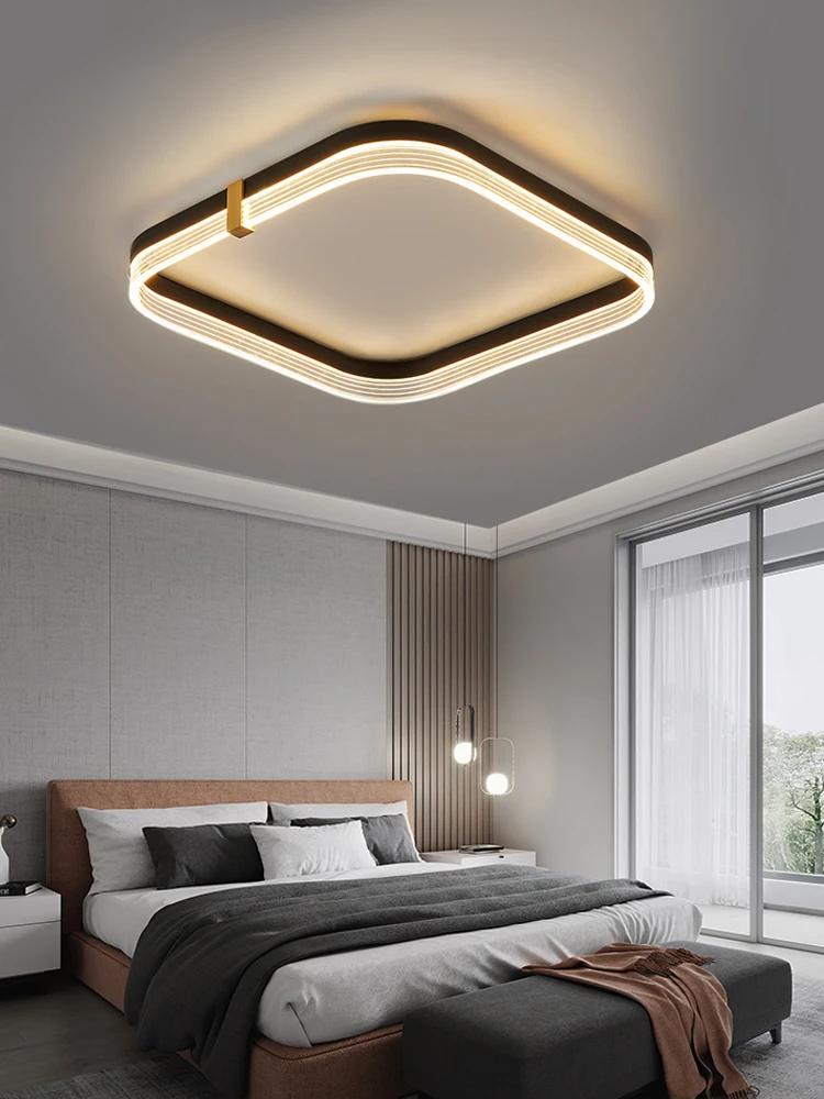 Nordic Bedroom Indoor LED Ceiling Lamp Modern Minimalist Black Round Triangle Study Ceiling Light Dining Room Chandelier Fixture