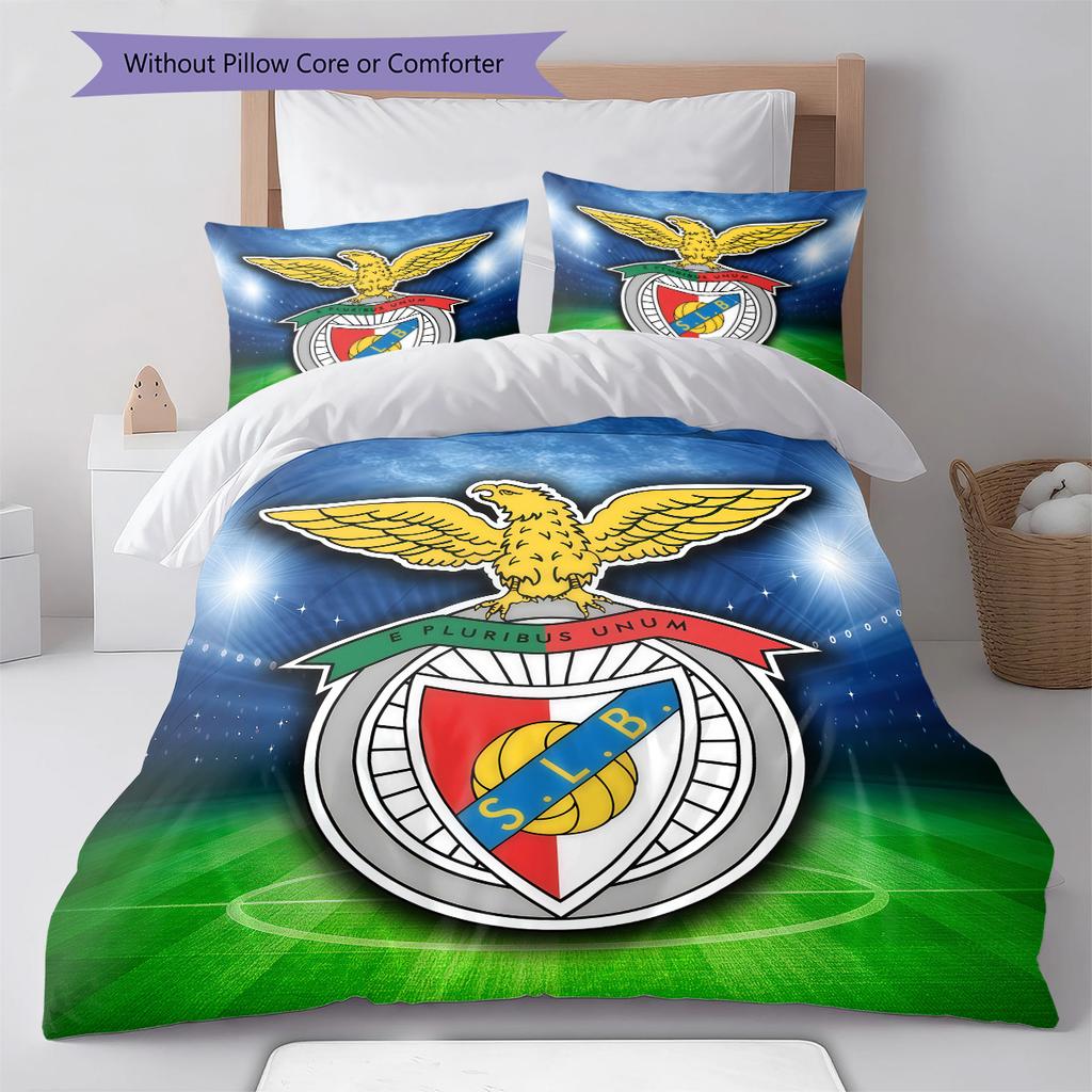 Benfica CLUB Bedding Quilt Set Quilt Cover Pillowcase Home Decoration Birthday Gift (1 * Duvet Cover + 2 * Pillowcase, Without Core)