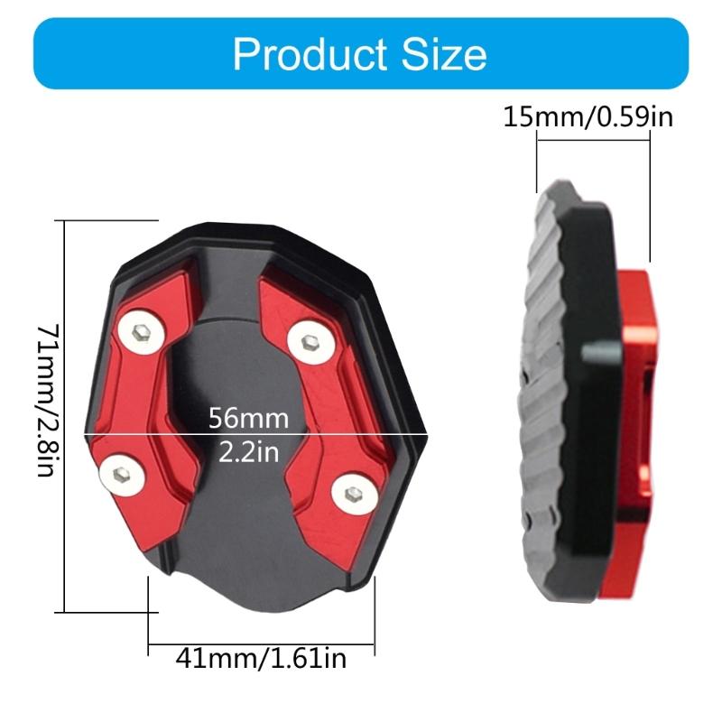 Motorbike Stand Extension Pad for NAMX155 Universal Kickstand Plate Metal Motorcycle Foot Side Stand Cover with Wrench