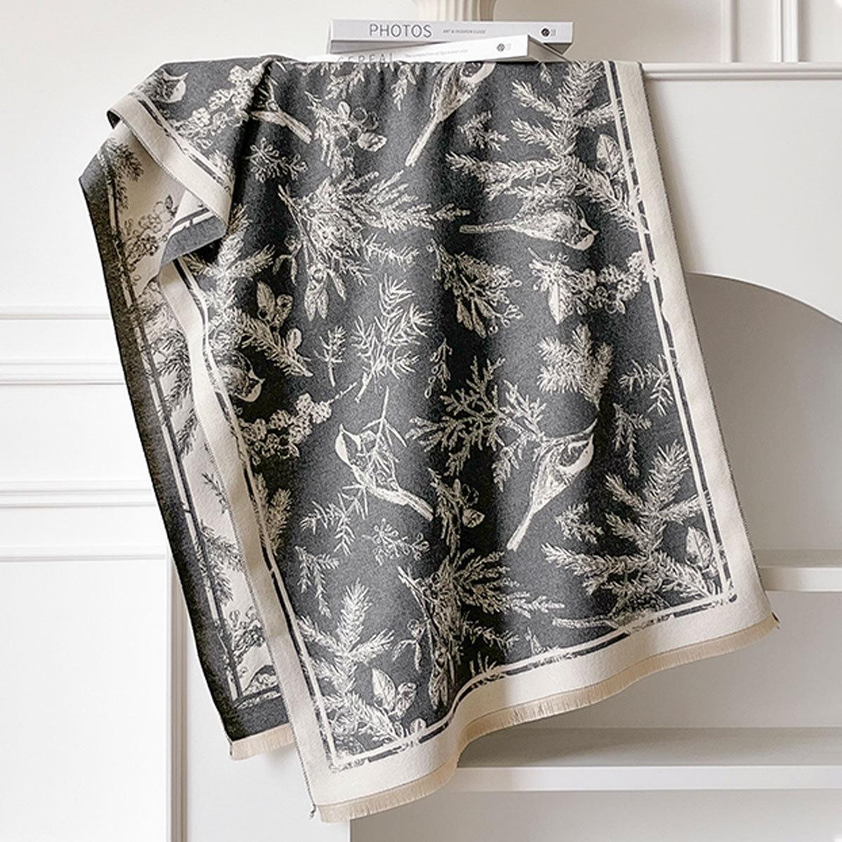 

теплый шарф женский зимний высококлассный шаль шарф модный шарф из искусственного кашемира 185*65cm серый