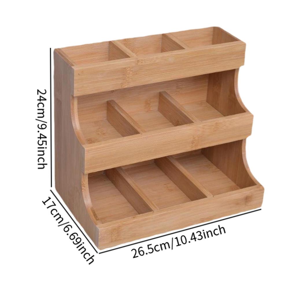Wooden Tea Bag Organizer Tea Bag Station Vertical Coffee Station Organizer Tea Bag Holder Countertop Storage Organizer