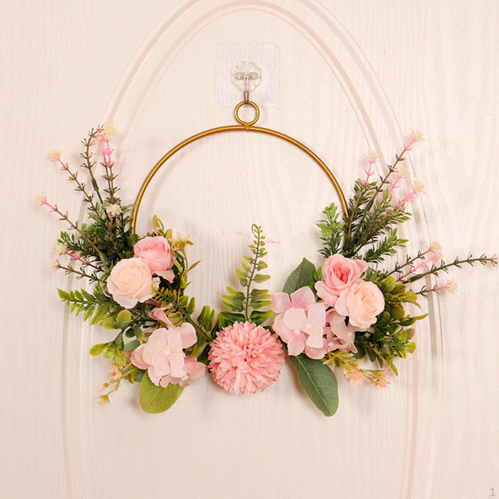 

Floral Hoop Wreath Party Decoration Hanging Silk Flower for window and decor
