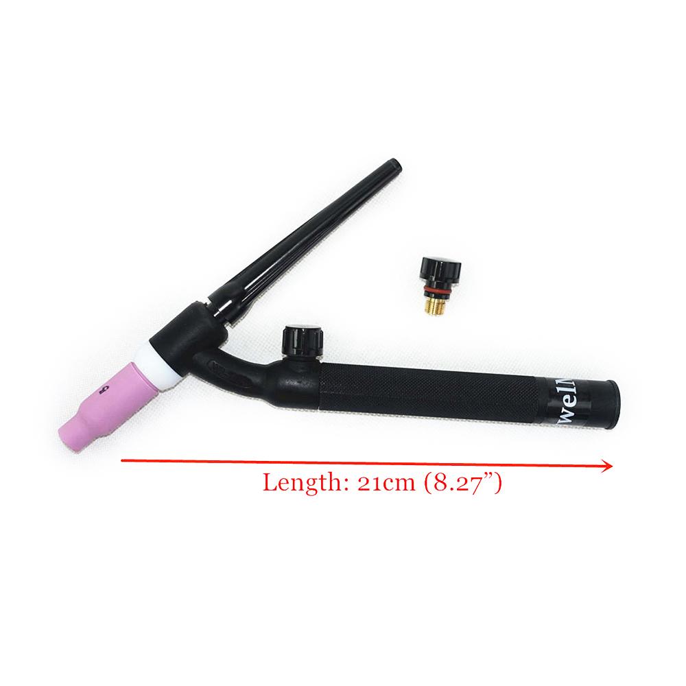 WP17-FV TIG Torch GTAW Gas Tungsten WP17 Argon Air Cooled WP17FV Flexible Neck Gas Valve TIG Welding Torch
