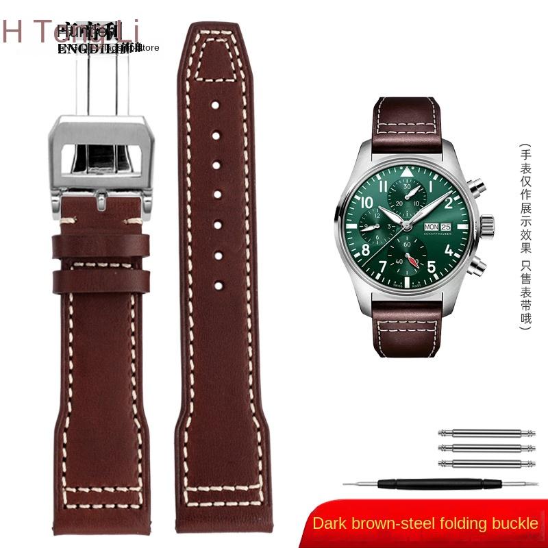 High Quality Italian Cow Leather Watchband for IWC Big Pilot IW388103 IW378005/003/001 Mark 18 Men Watch Strap 20 21mm Bracelet