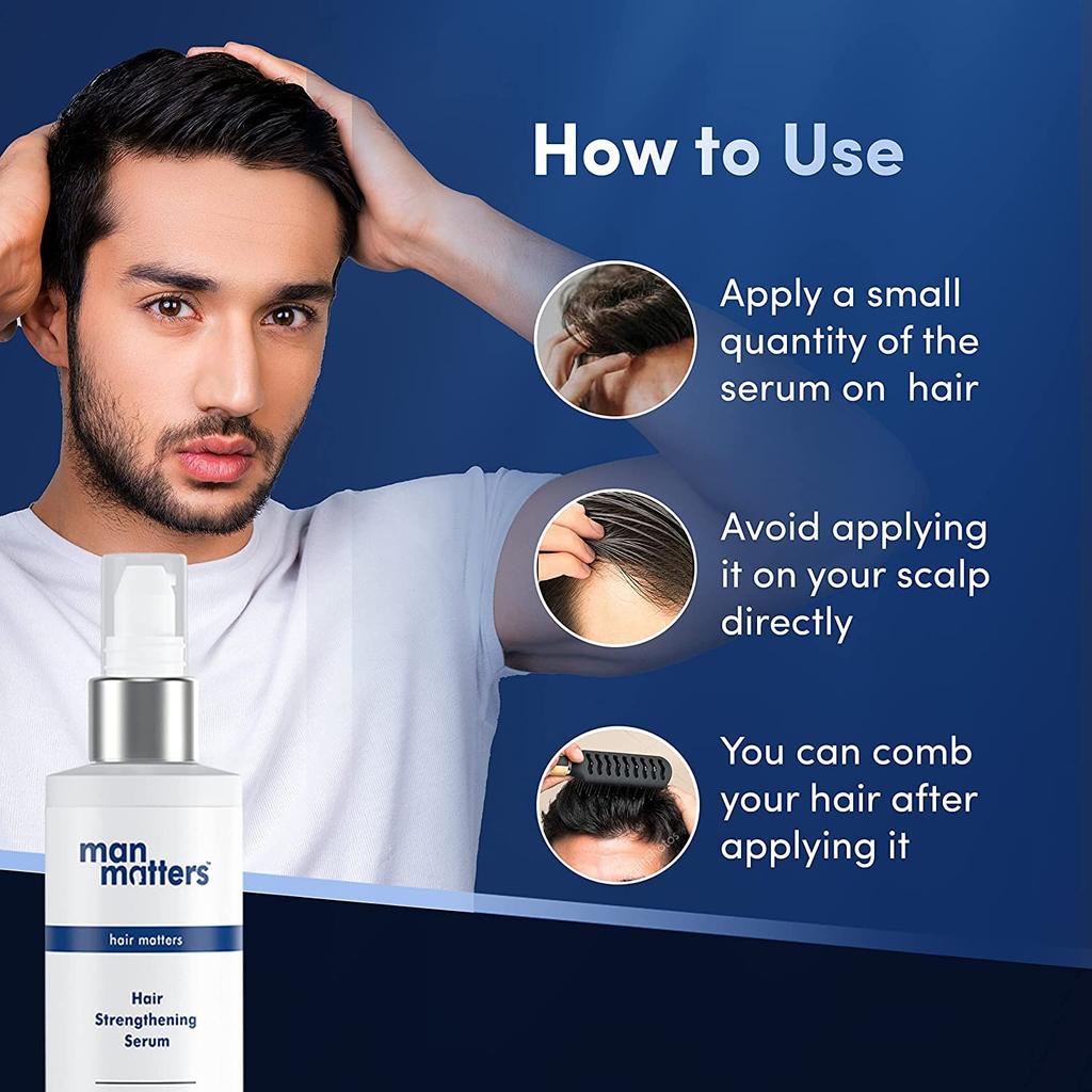 Man Matters Hair Serum For Men Non Sticky Shine Smooth Frizz Control For Silkier Hair 90 Ml Lightweight